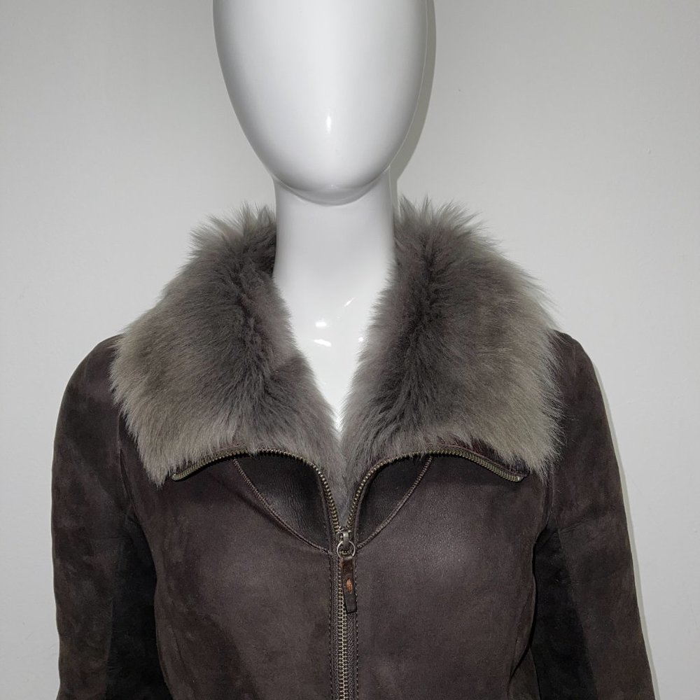 VESPUCCI SHERLING leather coat - Picture 9 of 11